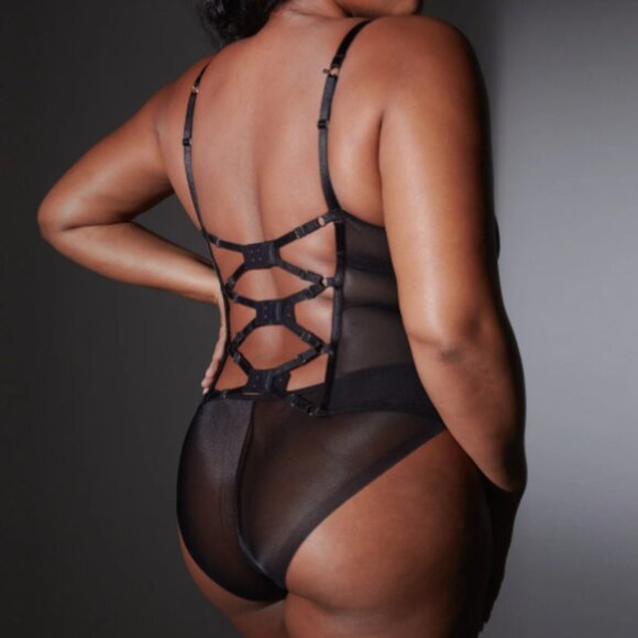 Thistle and Spire Manifesto corset set 2 piece bikini Black Toffee nude NWT 2/3X - Picture 3 of 4